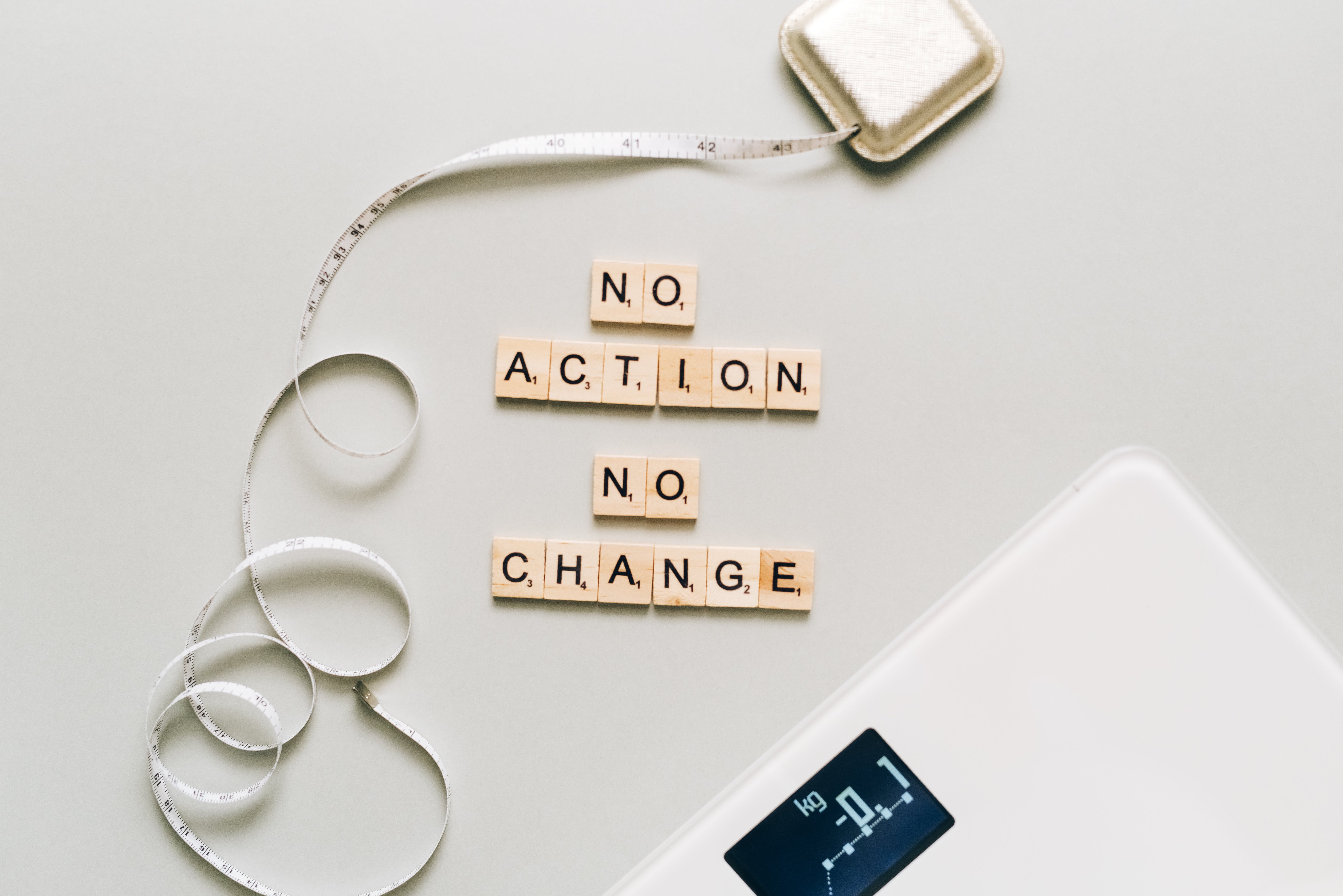 No action no change- weight loss symbols